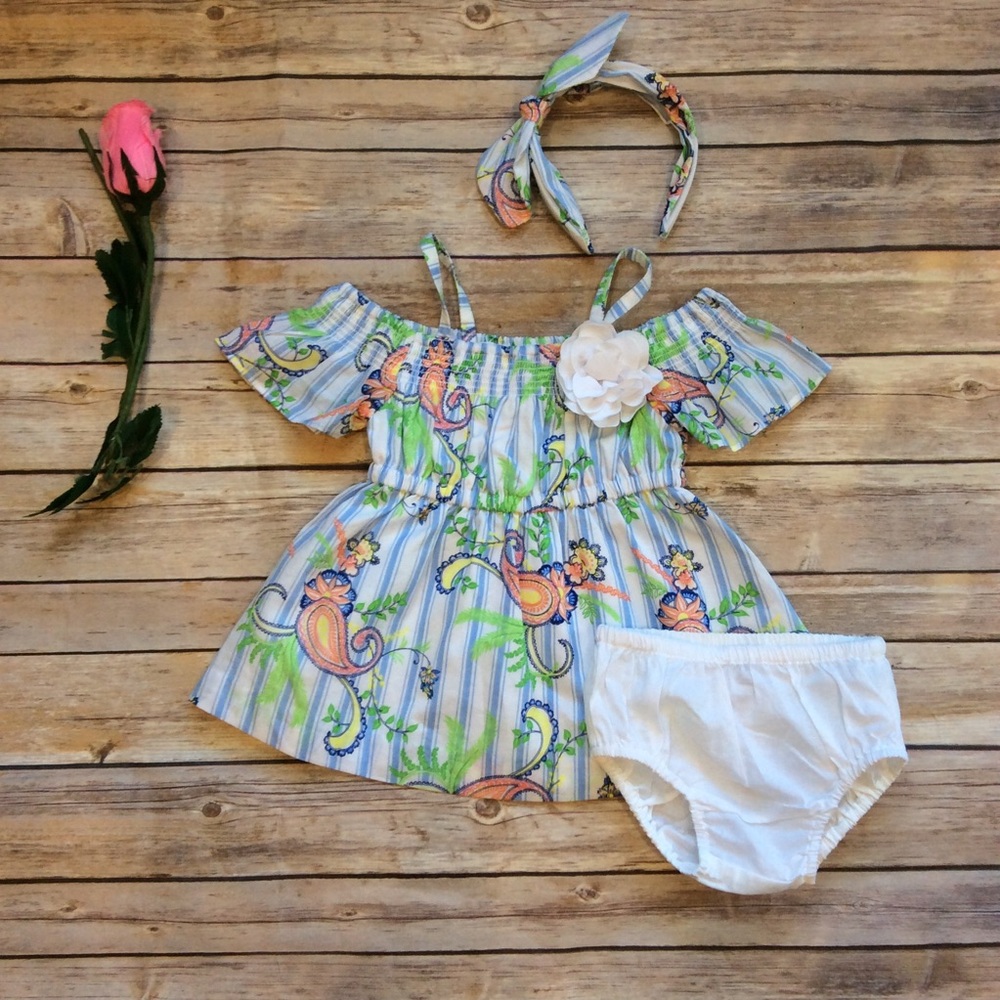 Janie and Jack paisley dress with headband